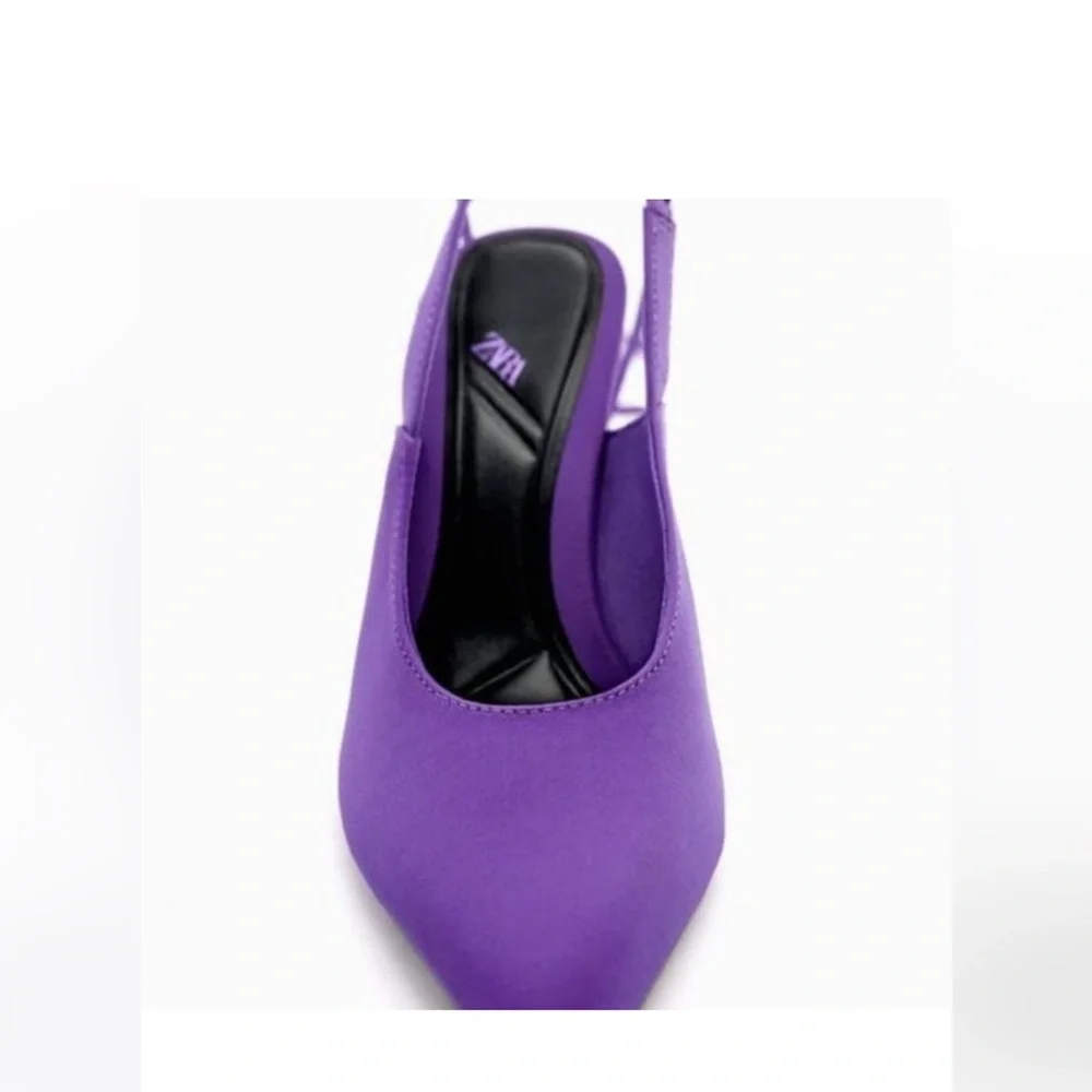NWT ZARA LACE UP HIGH-HEEL SHOES LILAC 3209/010/081 - Picture 2 of 9